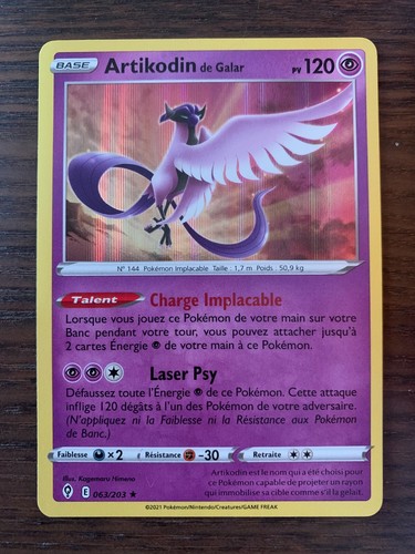 Carte pokémon holo - pokémon, artikodin