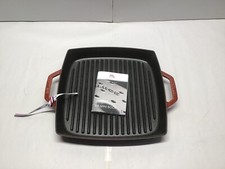 Staub Double Handle Grill Square 13", Red