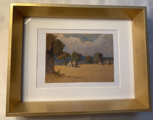 Aquarelle sur carton - carton, encadree