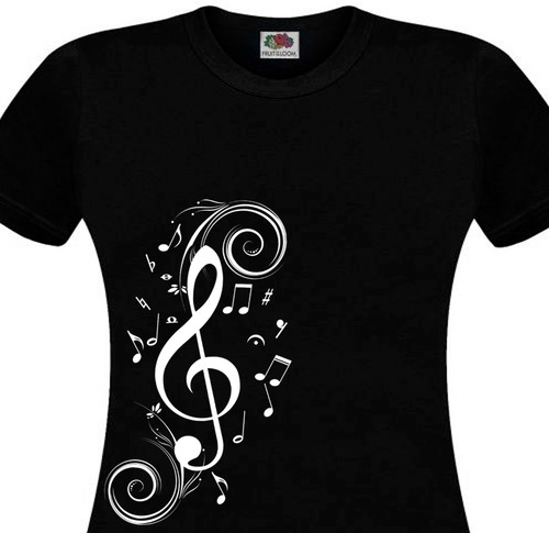 Tee shirt clef sol - tee-shirt, notes