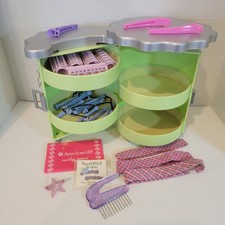 American Girl Doll Salon Styling Caddy Table with Hair Accessories - Retired