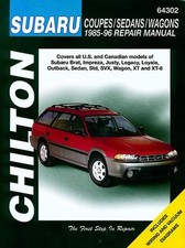 Brat Impreza Justy Legacy 85-96 Revue Technique Chilton SUBARU Anglais Etat - N