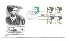 1844 1c Dorothea Dix ArtCraft plate block, FDC