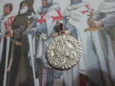 Chevaliers Templiers Sceau pendentif en argent 925-produit artisan