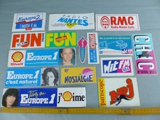 Lot of 15 stickers stickers stickers EUROPE 1 FUN RADIO RMC NRJ VINTAGE A10