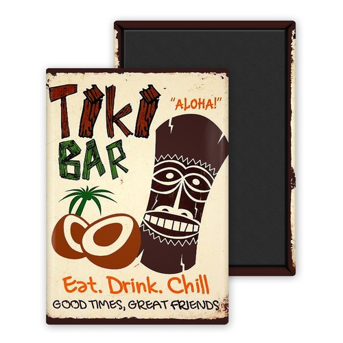 Tiki bar aloha - tiki, aloha-magnet