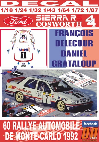 Decal ford sierra cosworth - decal, rs