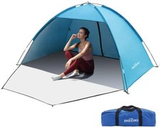 Grande Tente Plage Portable 5 Pers UPF 50+ Protection Solaire UV Sac Protection
