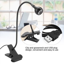 USB LED Table Light Mini Desk Night Lamp With Clip For Home Study Reading Black