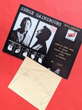 [ Gainsbourg ] Autographe + place de concert 1928-1991