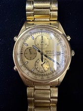 ? Vintage Seiko 7T32 Gold Chronograph Alarm Quartz Watch – Retro 90s Tachymeter