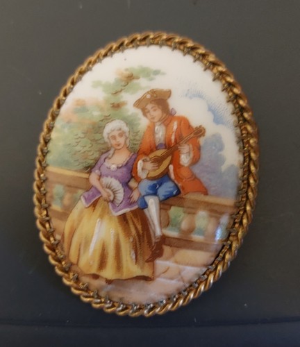 Vintage broche porcelaine - broche,