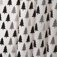 Rideaux Doublés Scandi Ours Forêt 72" / 183Cm Blanc Gris Enfants