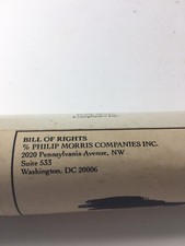 Vintage Philip Morris 200th Anniversary Copy Replica Bill Of Rights Print 1989