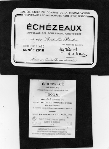 Etiquette contre echezeaux - etiquette+,