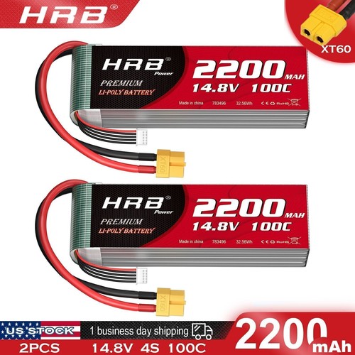2pcs hrb 2200mah xt60 - 14.8v,