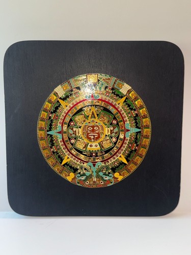 Brass aztec calendar wall - calendar,