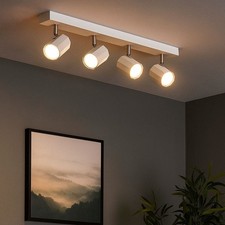 Plafonnier Spot Bar Plafonnier Luminaire Salle À Manger Mobile 4 Flammes Blanc