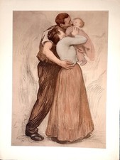 Victor Émile PROUVÉ. Le baiser 1898 / L'ESTAMPE MODERNE - LITHOGRAPHIE ORIGINALE