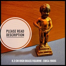 Bruxelles Brass Manneken Pis Peeing Boy Figure Mannequin 8.3cm Figurine 1960s