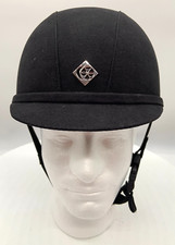 Charles Owen JR8 Riding Helmet -Size 6-5/8 (54 CM) Black Microfiber Suede NEW