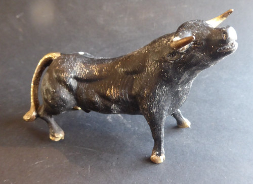 Taureau bronze peint - taureau,