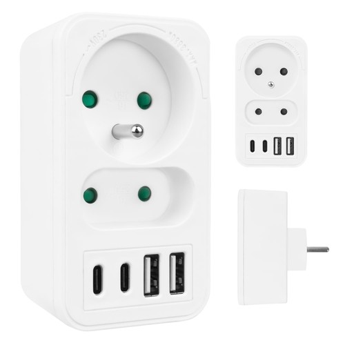 Prise courant 4xusb - courant,