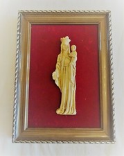 Red Velvet Embossed Virgin and Child Hanging Frame