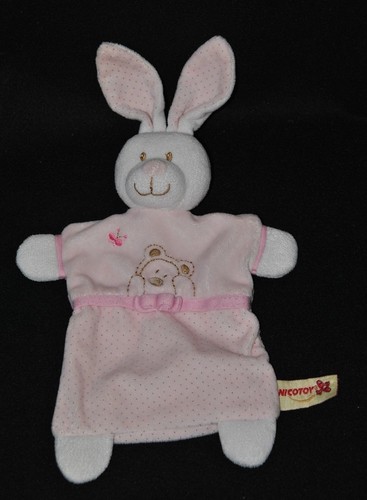 Peluche doudou lapin plat