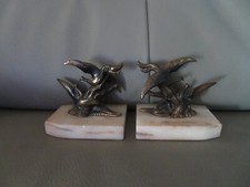 Pair of Greenhouse Books Antique Birds of Paradise Regular Marble Base / ART DECO