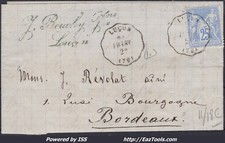 FRANCE N°78 SUR LETTRE AVEC