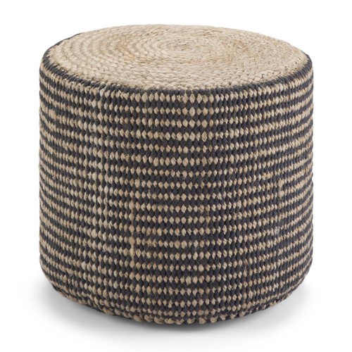 Jordi round braided pouf - jordi,