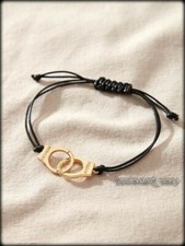 ⭐ Freedom Bracelet tendance tressé ⭐ cordon effet cuir Sexy menotte Or doré