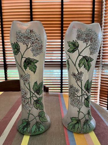 Paire vase émaillé décor - émaillé,