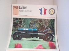 FICHE CARD carte car voiture france  ballot 5 litres grand prix 1919