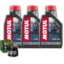 Kit D'Entretien Huile Motul 3000 20W50 Pour Kawasaki W650 EJ650 1999>2002