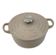 Le Creuset Cocotte Ronde 18cm 7 inch 2qt Sisal Grege Silver Knob Cast Iron