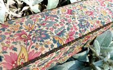 OLD LARGE INDIAN FABRIC GLOVE BOX or FANS circa 1910