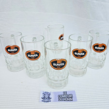 LOT DE 6  ANCIENNES  CHOPES à bière SLAVIA - VERRES AVEC ANSE À BIERE 25 cl