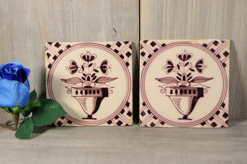 Paire carreaux anciens en - paire,