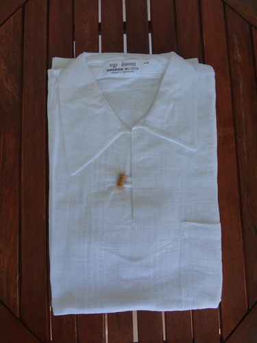 Chemise col mao blanc 100 - chemise,