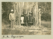 Indochina, Children in front of a tiger trap, ca.1899, vintage silver print Vint