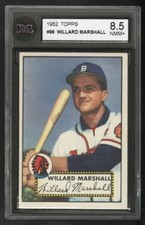 1952 TOPPS BASEBALL ~ #96 ~ WILLARD WILLIE MARSHALL ~ BOSTON BRAVES ~ KSA 8.5