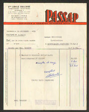 TREIGNAC (19) KNITTING MACHINES "PASSAP / Ets. Emile BALLAGE" invoice in 1958