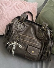 Sac Y2K Vintage style moto - Cuir lavé, multi-poches, grande capacité