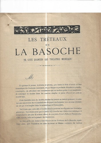 1897 prgramme théatre - 1897., théatre.