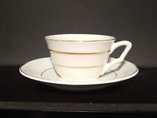 Antique Art Déco Tasse À Thé En Céramique Profils Or Revelli Laveno #1272