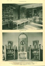 Antique document at the Thiers Library in Paris 1936 from magazine