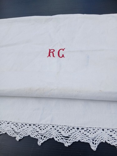 Nappe ancienne monogramme