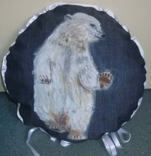 Magnifique coussin rond ours - coussin,